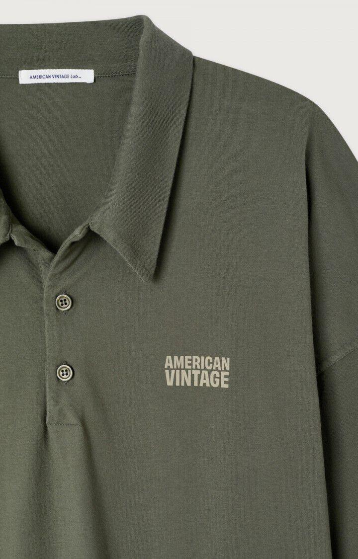 American Vintage Pin Gixy Oversize Langarm Poloshirt Herren grün